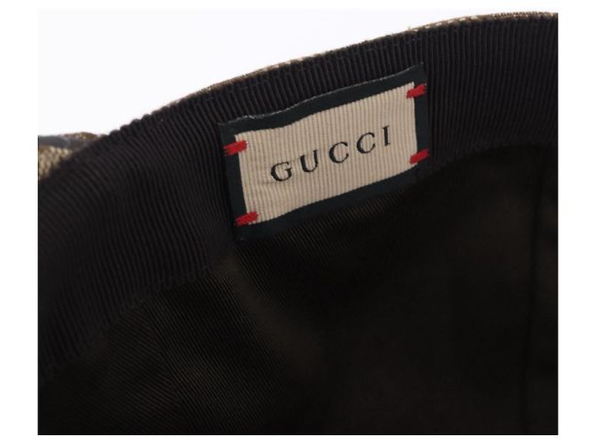 Cappello GUCCI GG Canvas Web Sherry Line L Beige Auth 200008M - vista 11