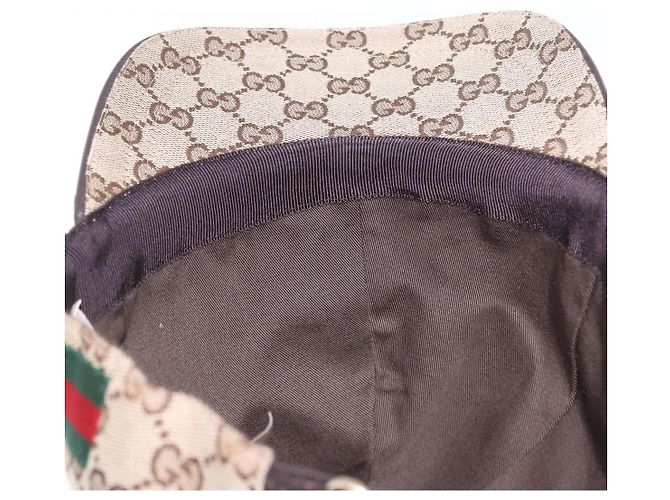 Cappello GUCCI GG Canvas Web Sherry Line L Beige Auth 200008M - vista 16