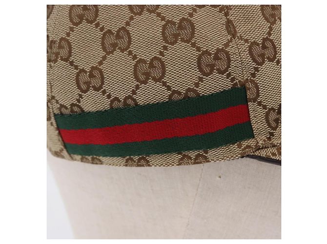 Cappello GUCCI GG Canvas Web Sherry Line L Beige Auth 200008M - vista 6