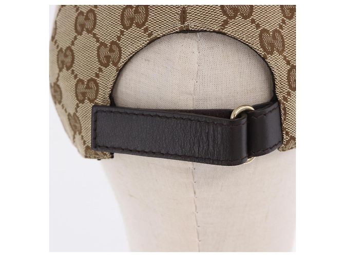 Cappello GUCCI GG Canvas Web Sherry Line L Beige Auth 200008M - vista 7
