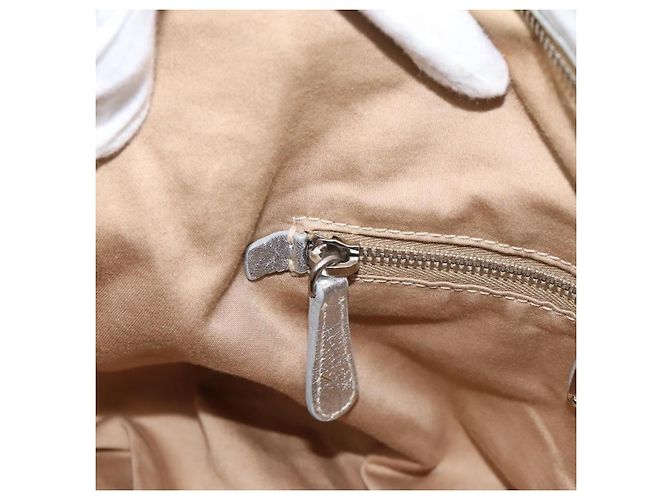 Borsa Tote Miu Miu Pelle Silver Gold Auth 199356A Argento D'oro - vista 20