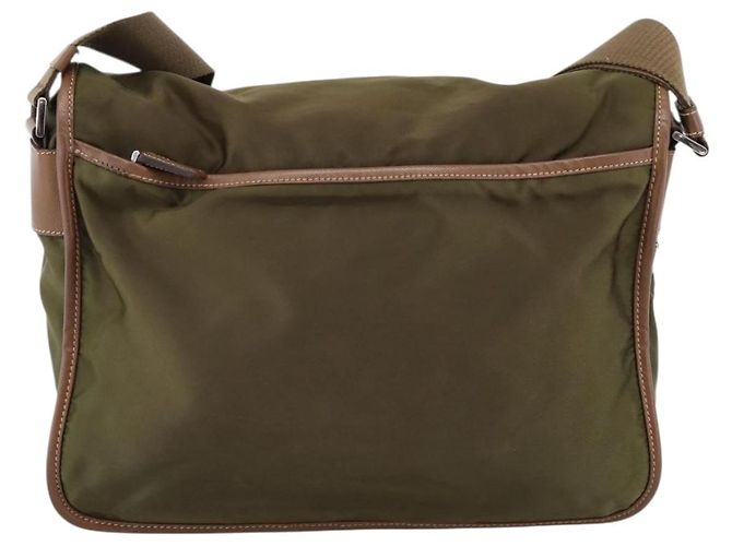 Bolso de Hombro PRADA Nylon Khaki Silver Auth bs36961 Plata Caqui - vista 3
