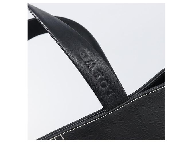 Borsa Tote LOEWE Canvas PVC Black Silver Auth bs36953 Nero Argento - vista 9