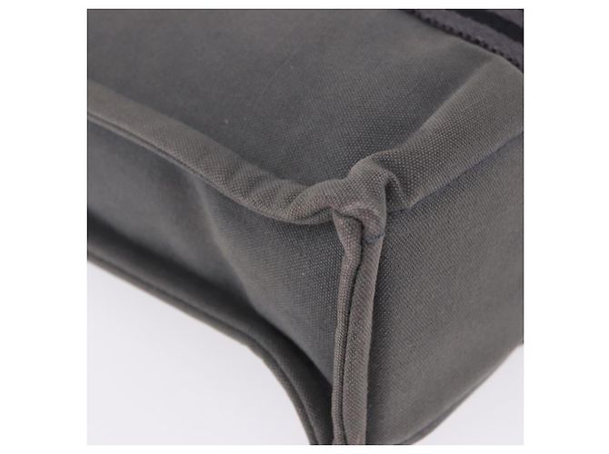 Hermès Borsa HERMES Fourre Tout PM cotone Gray Silver Auth 199978 Marrone Argento - vista 10