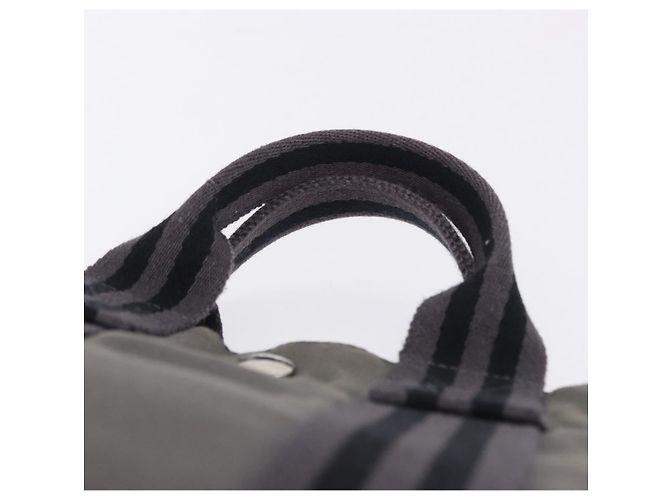 Hermès Borsa HERMES Fourre Tout PM cotone Gray Silver Auth 199978 Marrone Argento - vista 8