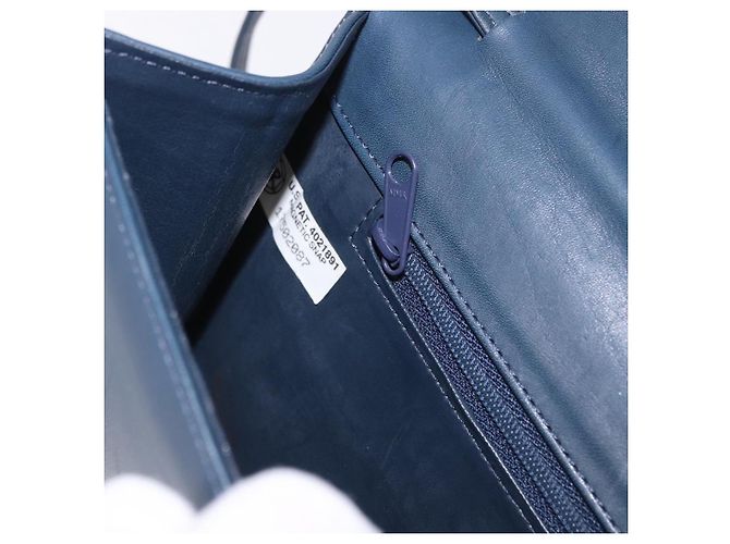 Borsa a tracolla Christian Dior in pelle blu navy e oro Auth 202161 - vista 21