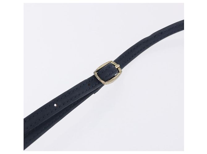Borsa a tracolla Christian Dior in pelle blu navy e oro Auth 202161 - vista 9