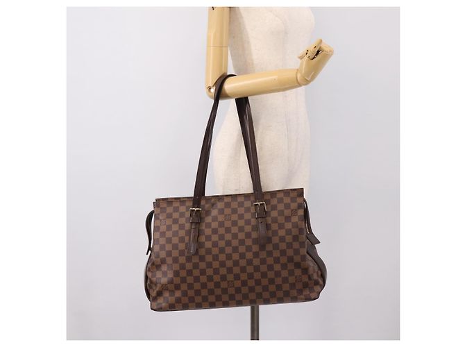 Borsa Tote Chelsea LOUIS VUITTON Damier Ebene N51119 LV Auth 199901A - vista 23