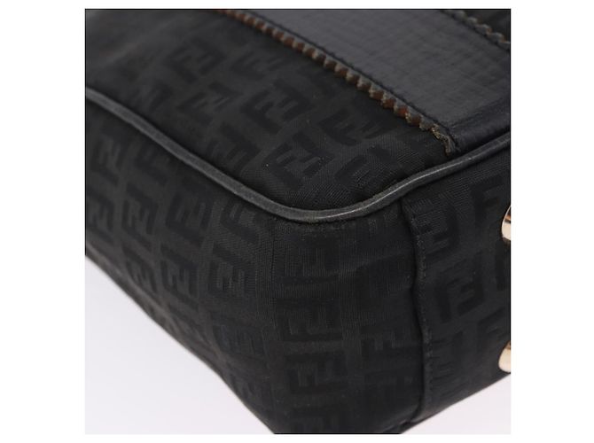Borsa Tote FENDI Zucchino Canvas Nero Oro Auth ka5945 D'oro - vista 13