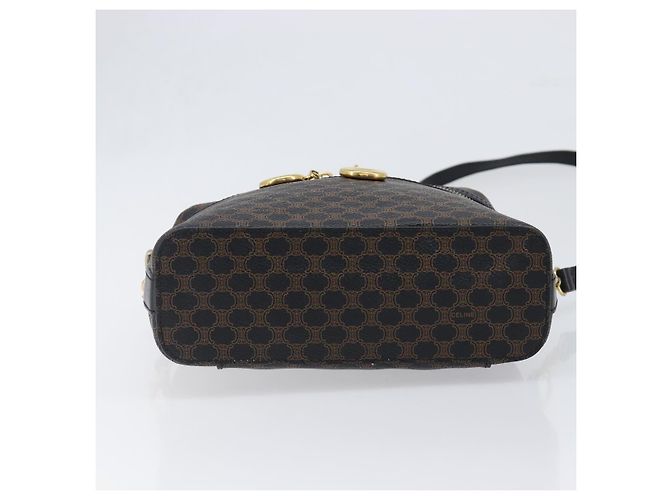 Céline Borsa a mano CELINE Circle Macadam Canvas PVC 2way Nero Oro Auth 201894 D'oro - vista 11