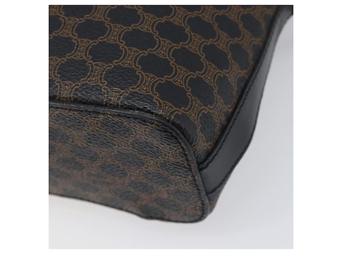 Céline Borsa a mano CELINE Circle Macadam Canvas PVC 2way Nero Oro Auth 201894 D'oro - vista 12