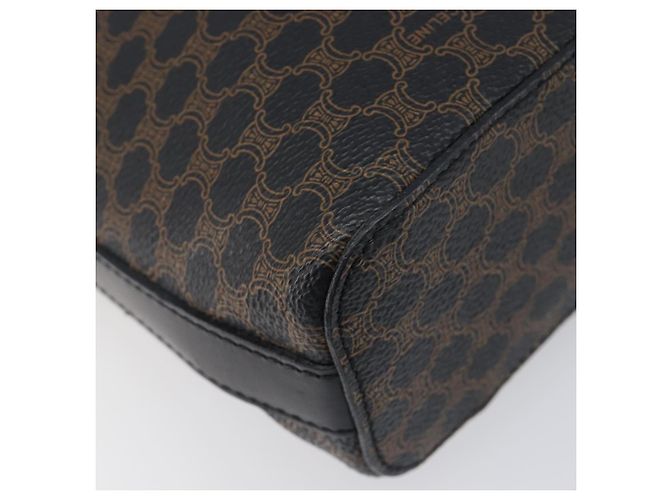 Céline Borsa a mano CELINE Circle Macadam Canvas PVC 2way Nero Oro Auth 201894 D'oro - vista 13