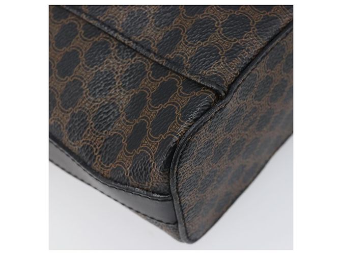 Céline Borsa a mano CELINE Circle Macadam Canvas PVC 2way Nero Oro Auth 201894 D'oro - vista 15