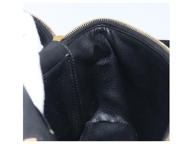Céline Borsa a mano CELINE Circle Macadam Canvas PVC 2way Nero Oro Auth 201894 D'oro - vista 20