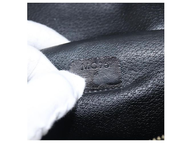 Céline Borsa a mano CELINE Circle Macadam Canvas PVC 2way Nero Oro Auth 201894 D'oro - vista 23