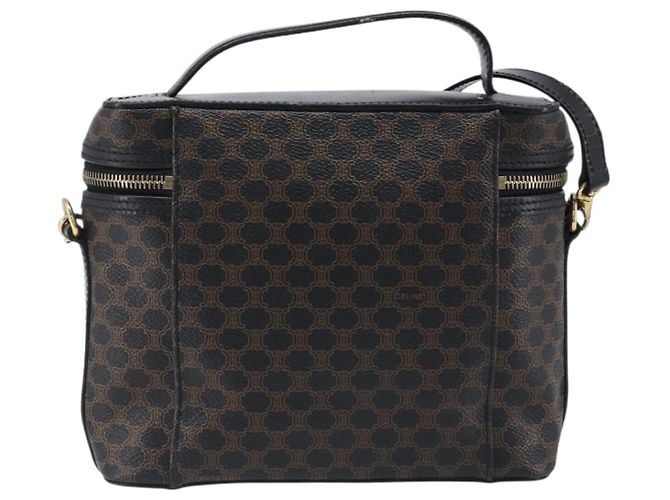 Céline Borsa a mano CELINE Circle Macadam Canvas PVC 2way Nero Oro Auth 201894 D'oro - vista 3