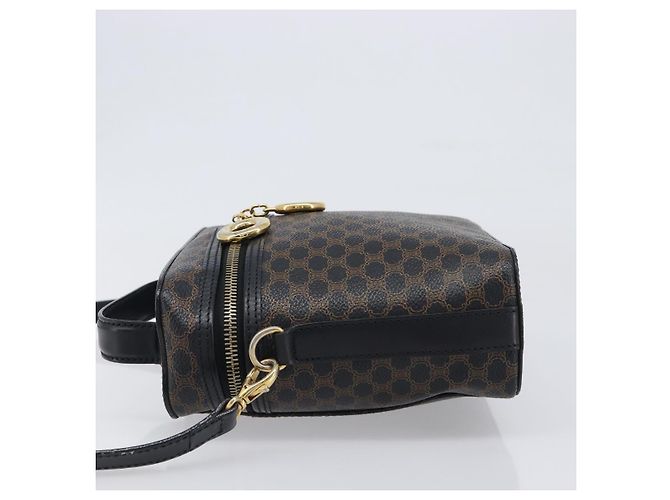 Céline Borsa a mano CELINE Circle Macadam Canvas PVC 2way Nero Oro Auth 201894 D'oro - vista 5