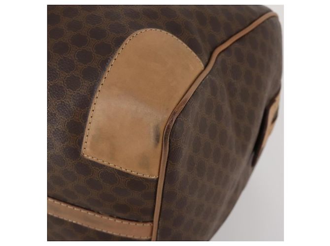 Céline CELINE Macadam Canvas Boston Bag PVC Leather Brown Gold Auth 199626 Braun Golden - Ansicht 10