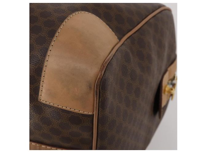 Céline CELINE Macadam Canvas Boston Bag PVC Leather Brown Gold Auth 199626 Braun Golden - Ansicht 12