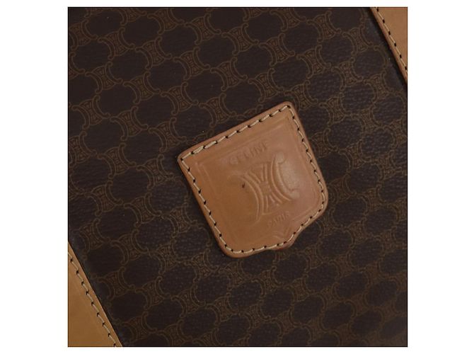 Céline CELINE Macadam Canvas Boston Bag PVC Leather Brown Gold Auth 199626 Braun Golden - Ansicht 15