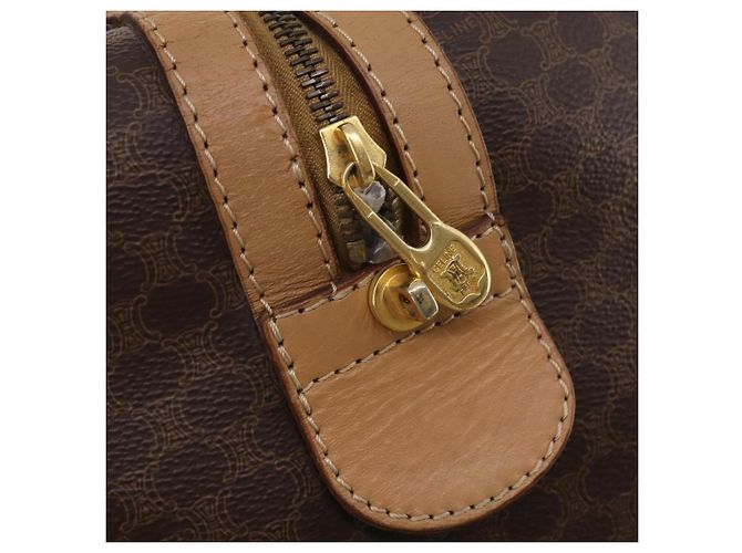 Céline CELINE Macadam Canvas Boston Bag PVC Leather Brown Gold Auth 199626 Braun Golden - Ansicht 17