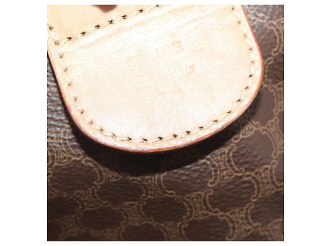 Céline CELINE Macadam Canvas Boston Bag PVC Leather Brown Gold Auth 199626 Braun Golden - Ansicht 23