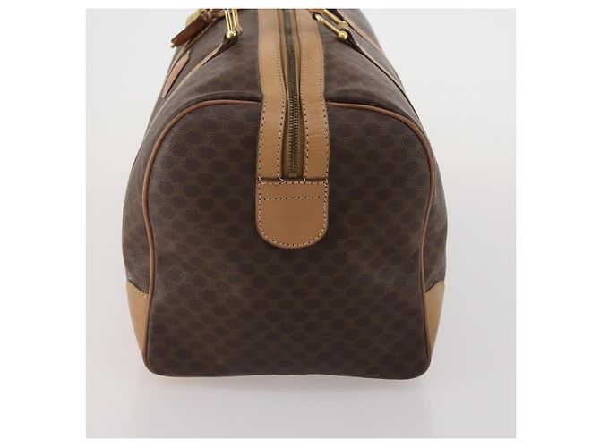 Céline CELINE Macadam Canvas Boston Bag PVC Leather Brown Gold Auth 199626 Braun Golden - Ansicht 4