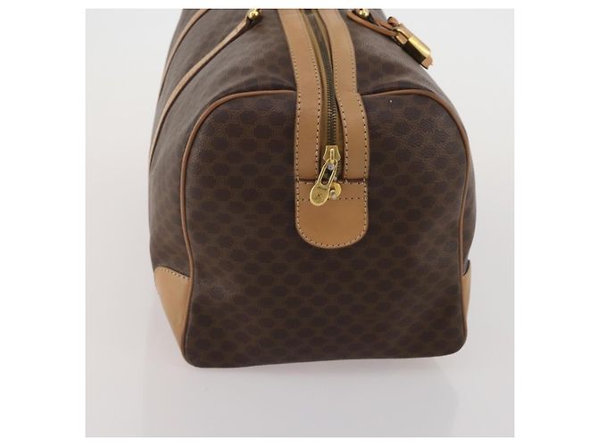 Céline CELINE Macadam Canvas Boston Bag PVC Leather Brown Gold Auth 199626 Braun Golden - Ansicht 5