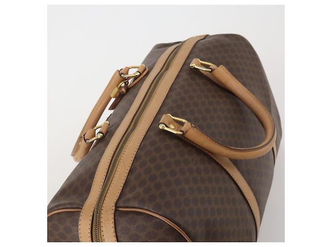 Céline CELINE Macadam Canvas Boston Bag PVC Leather Brown Gold Auth 199626 Braun Golden - Ansicht 6