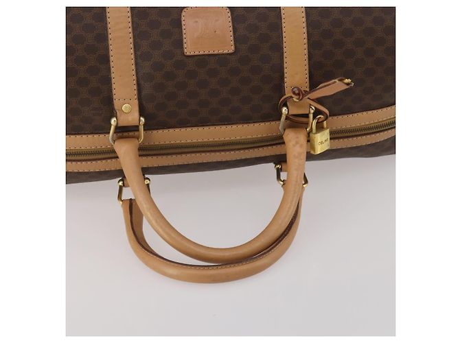 Céline CELINE Macadam Canvas Boston Bag PVC Leather Brown Gold Auth 199626 Braun Golden - Ansicht 7