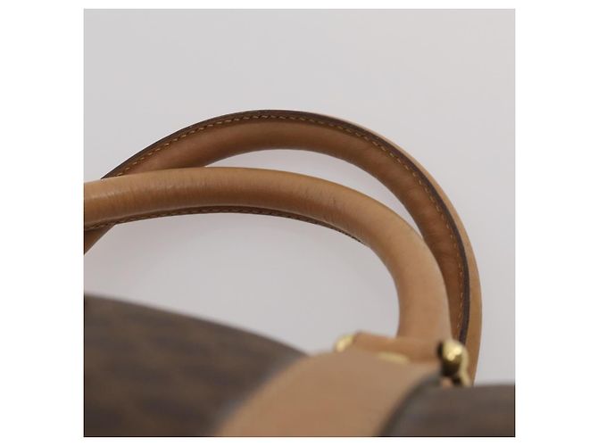 Céline CELINE Macadam Canvas Boston Bag PVC Leather Brown Gold Auth 199626 Braun Golden - Ansicht 8