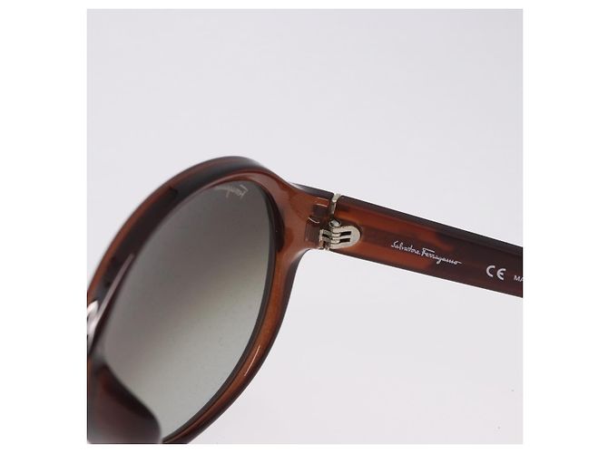Gafas de sol Salvatore Ferragamo Plástico Brown Gold Tone Auth BA15441V Castaño - vista 10