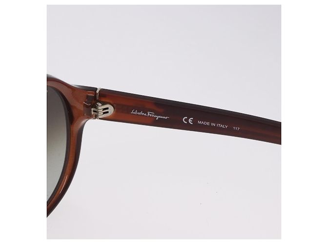 Gafas de sol Salvatore Ferragamo Plástico Brown Gold Tone Auth BA15441V Castaño - vista 11