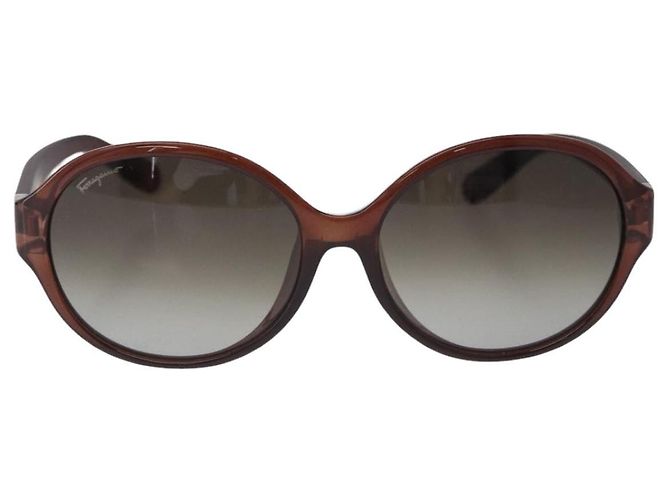Gafas de sol Salvatore Ferragamo Plástico Brown Gold Tone Auth BA15441V Castaño - vista 2