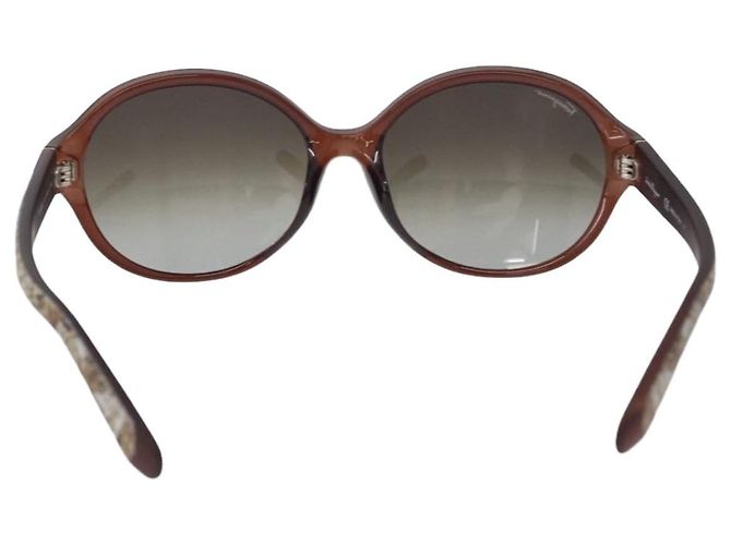 Gafas de sol Salvatore Ferragamo Plástico Brown Gold Tone Auth BA15441V Castaño - vista 3