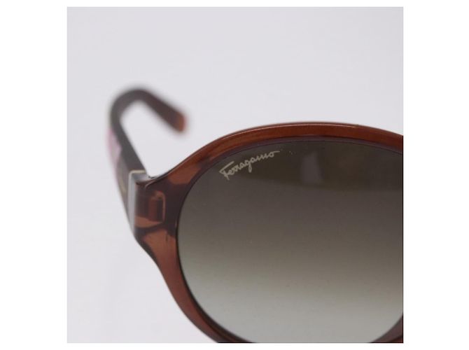 Gafas de sol Salvatore Ferragamo Plástico Brown Gold Tone Auth BA15441V Castaño - vista 6