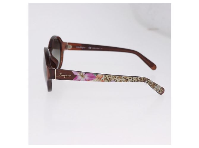 Gafas de sol Salvatore Ferragamo Plástico Brown Gold Tone Auth BA15441V Castaño - vista 9