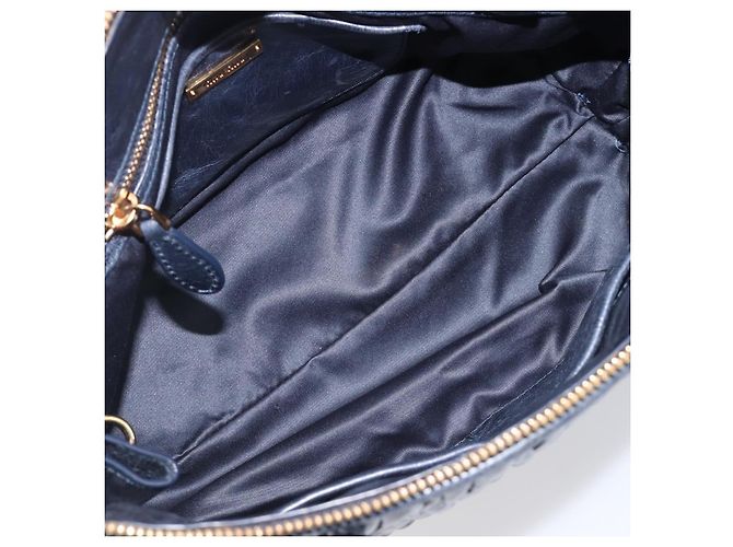 Borsa Miu Miu Matelassé in pelle blu navy e oro Auth 201903V D'oro - vista 17
