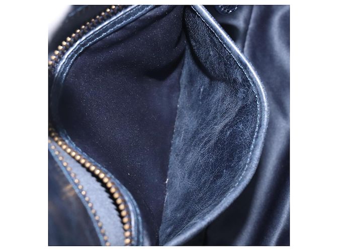 Borsa Miu Miu Matelassé in pelle blu navy e oro Auth 201903V D'oro - vista 22