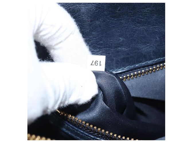 Borsa Miu Miu Matelassé in pelle blu navy e oro Auth 201903V D'oro - vista 24