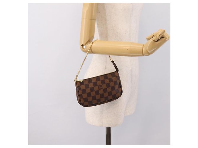 LOUIS VUITTON Damier Ebene Mini Pochette Accessoires Pouch N58009 Auth 200830V - vista 19