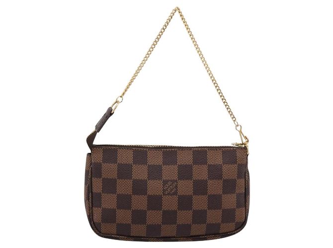 LOUIS VUITTON Damier Ebene Mini Pochette Accessoires Pouch N58009 Auth 200830V - vista 2