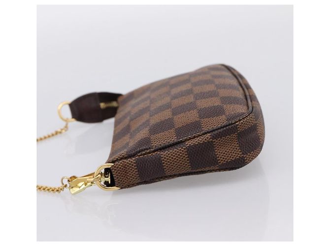 LOUIS VUITTON Damier Ebene Mini Pochette Accessoires Pouch N58009 Auth 200830V - vista 3