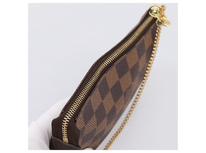 LOUIS VUITTON Damier Ebene Mini Pochette Accessoires Pouch N58009 Auth 200830V - vista 6