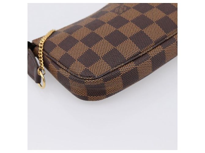 LOUIS VUITTON Damier Ebene Mini Pochette Accessoires Pouch N58009 Auth 200830V - vista 9