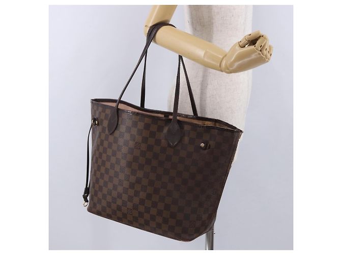 Borsa Tote LOUIS VUITTON Damier Ebene Neverfull MM N51105 LV Auth 199984 - vista 27