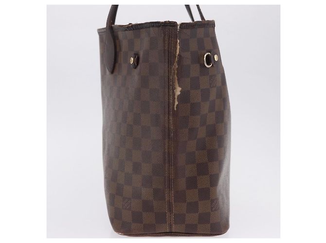 Borsa Tote LOUIS VUITTON Damier Ebene Neverfull MM N51105 LV Auth 199984 - vista 3