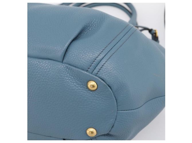 Borsa a mano PRADA in pelle 2way azzurro tono oro Auth 202074V Blu chiaro - vista 12