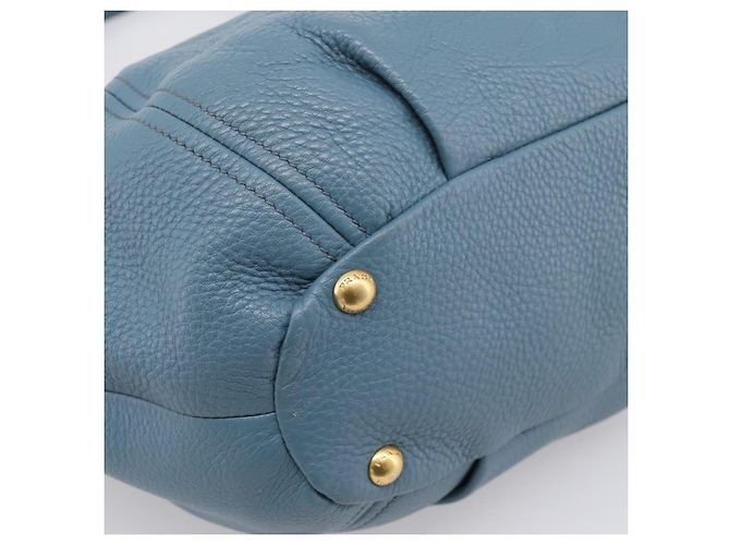 Borsa a mano PRADA in pelle 2way azzurro tono oro Auth 202074V Blu chiaro - vista 15