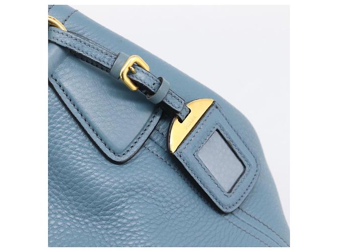 Borsa a mano PRADA in pelle 2way azzurro tono oro Auth 202074V Blu chiaro - vista 17